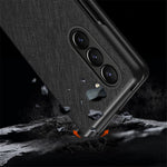 For Samsung Galaxy Z Fold5 5G Cross Texture Folding Phone Case Rubberized PU Leather + Hard PC Phone Cover
