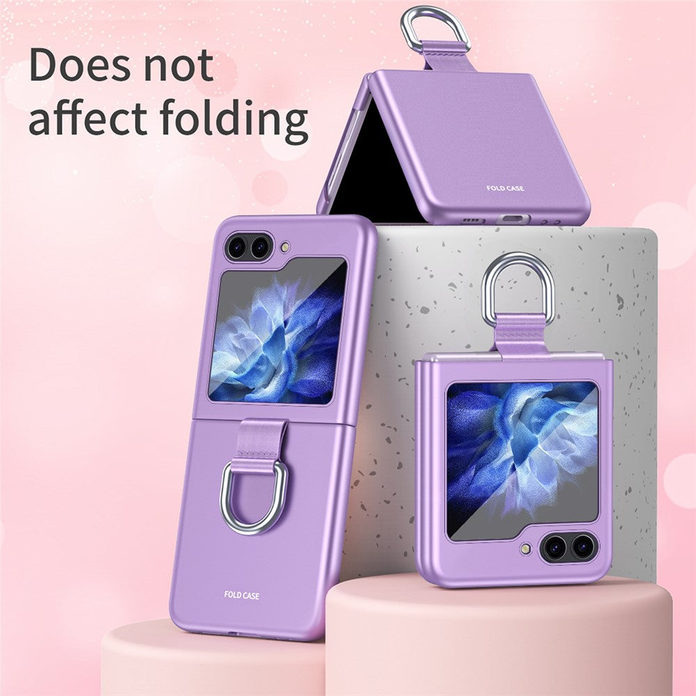 Samsung Galaxy Z Flip5 5G hårt PC-mobilskal band metallring hållare reptåligt mobilskal