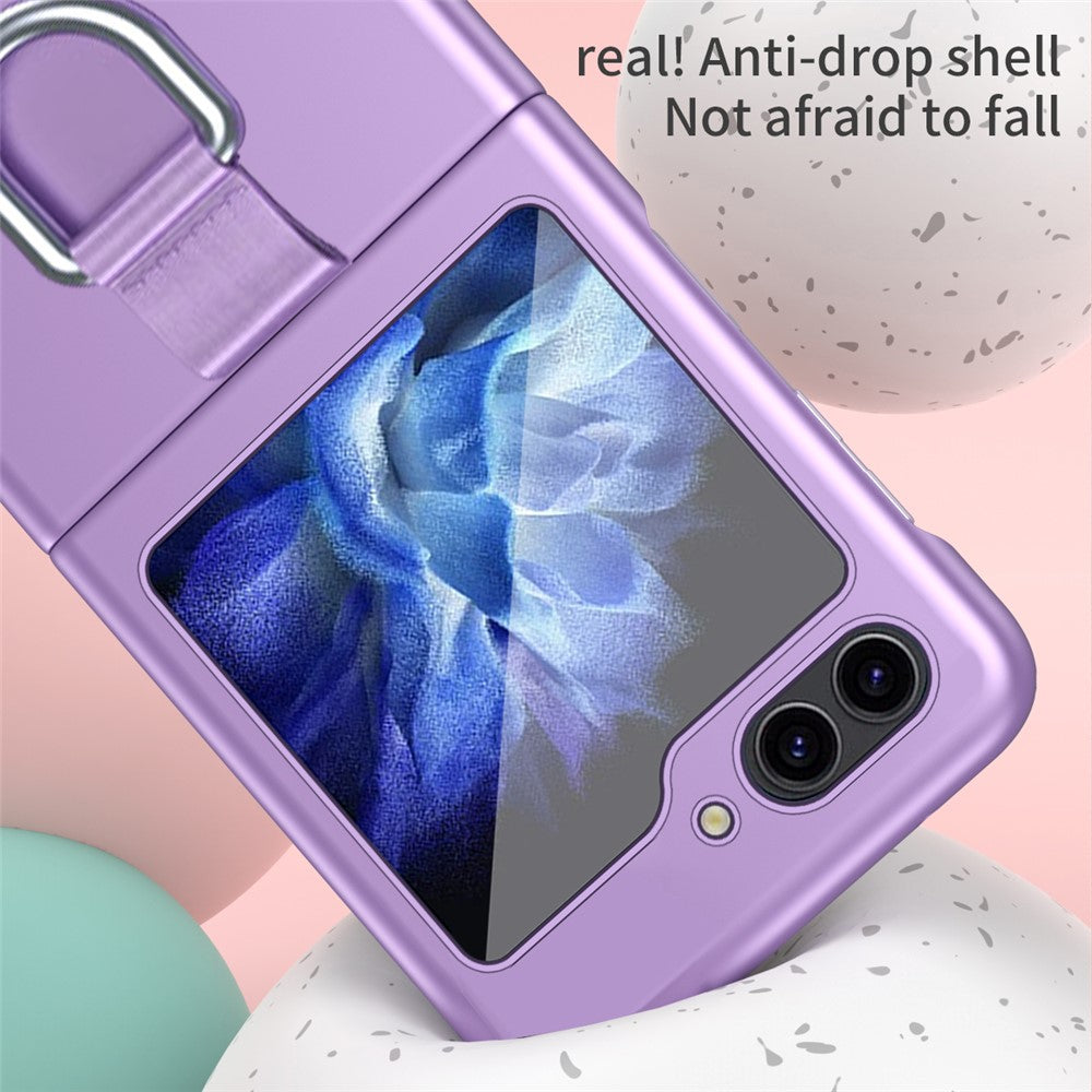 Samsung Galaxy Z Flip5 5G hårt PC-mobilskal band metallring hållare reptåligt mobilskal
