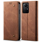 For Xiaomi Redmi Note 12S 4G Jeans Cloth Texture Phone Case PU Leather Stand Flip Wallet Cover