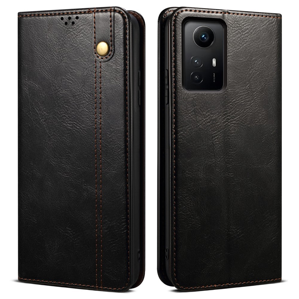 For Xiaomi Redmi Note 12S 4G Wallet Leather Case Waxy Crazy Horse Texture Stand Phone Cover