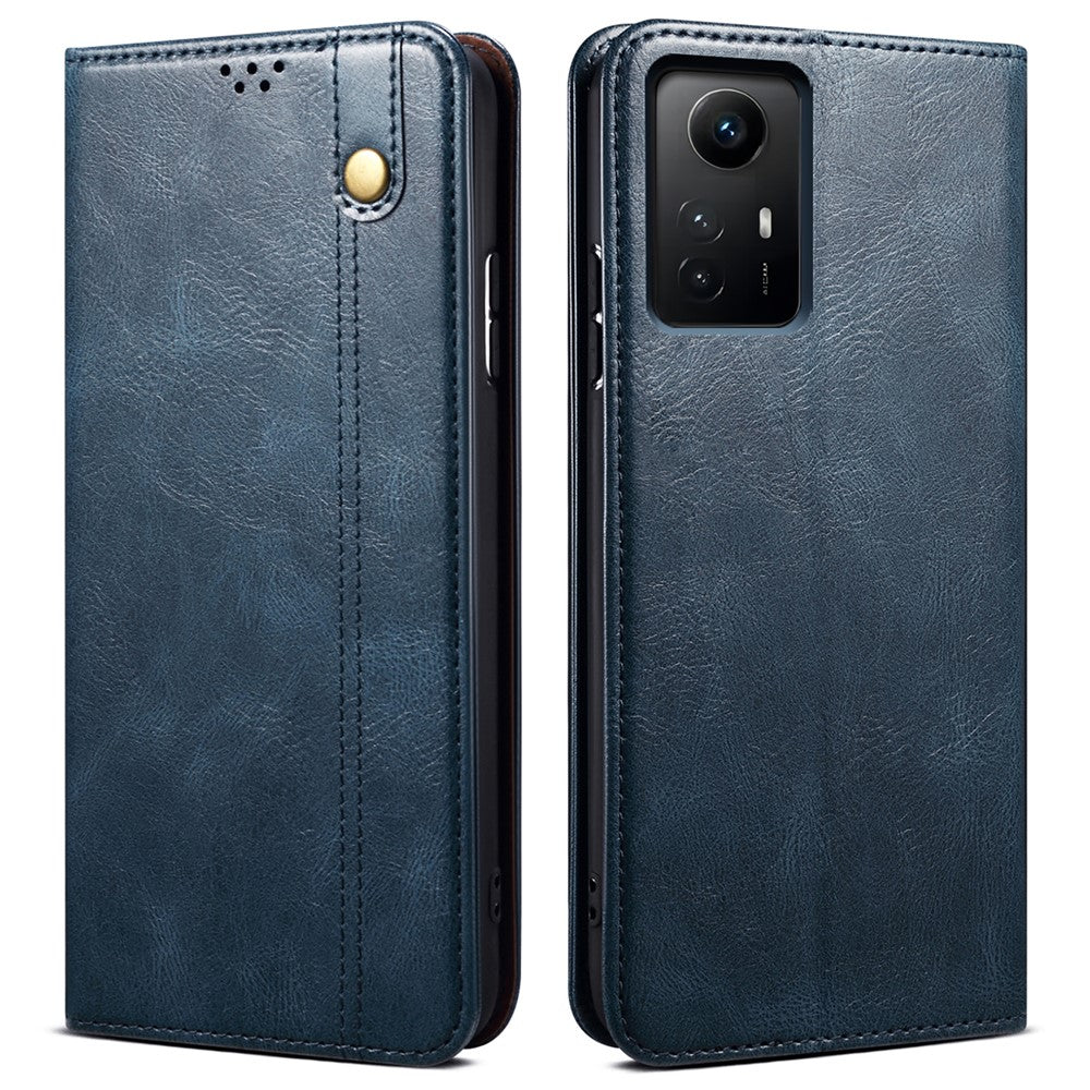 For Xiaomi Redmi Note 12S 4G Wallet Leather Case Waxy Crazy Horse Texture Stand Phone Cover