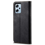 Plånboksfodral för Xiaomi Redmi Note 11T Pro 5G / Note 11T Pro+ 5G / K50i 5G / Note 12T Pro 5G / Poco X4 GT 5G, PU-läder med jeanstyg och textur, stativfodral