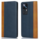 Xiaomi 12T 5G / 12T Pro 5G / Redmi K50 Ultra PU-læderetui med stativ, tofarvet etui med sammensyning, pung