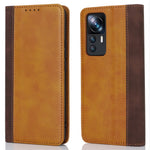 Xiaomi 12T 5G / 12T Pro 5G / Redmi K50 Ultra PU-læderetui med stativ, tofarvet etui med sammensyning, pung