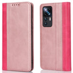 Xiaomi 12T 5G / 12T Pro 5G / Redmi K50 Ultra PU-læderetui med stativ, tofarvet etui med sammensyning, pung