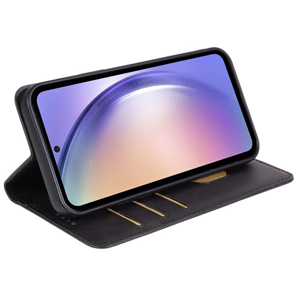 For Samsung Galaxy A22 5G (EU Version) TPU+PU Leather Case Calf Texture Wallet Anti-drop Phone Stand Cover