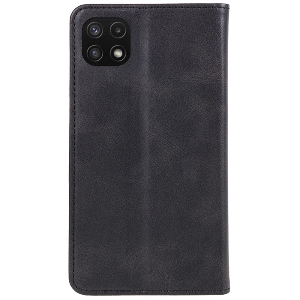 For Samsung Galaxy A22 5G (EU Version) TPU+PU Leather Case Calf Texture Wallet Anti-drop Phone Stand Cover