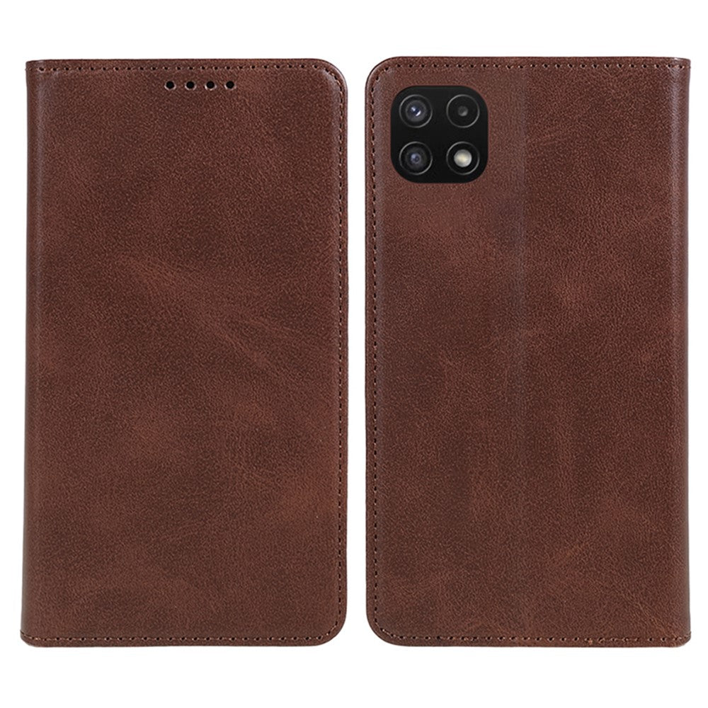 For Samsung Galaxy A22 5G (EU Version) TPU+PU Leather Case Calf Texture Wallet Anti-drop Phone Stand Cover