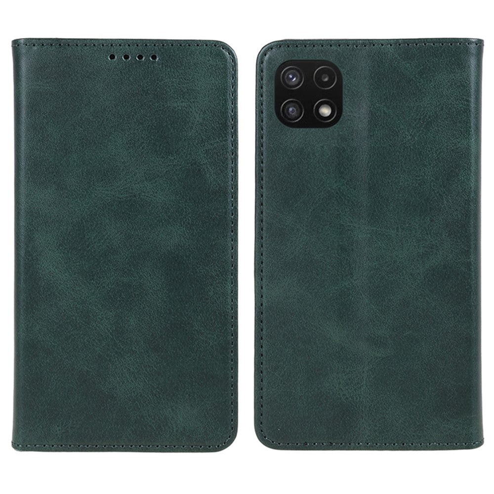 For Samsung Galaxy A22 5G (EU Version) TPU+PU Leather Case Calf Texture Wallet Anti-drop Phone Stand Cover