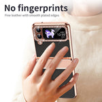 For Samsung Galaxy Z Flip4 5G Hinge Protection Phone Case PU Leather+PC Electroplating Cover