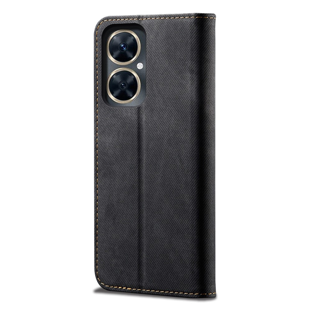 For Huawei nova 11i / Maimang 20 / Enjoy 60 Pro PU Leather Case Stand Wallet Jeans Cloth Texture Phone Cover