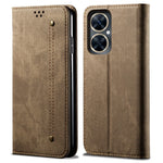For Huawei nova 11i / Maimang 20 / Enjoy 60 Pro PU Leather Case Stand Wallet Jeans Cloth Texture Phone Cover