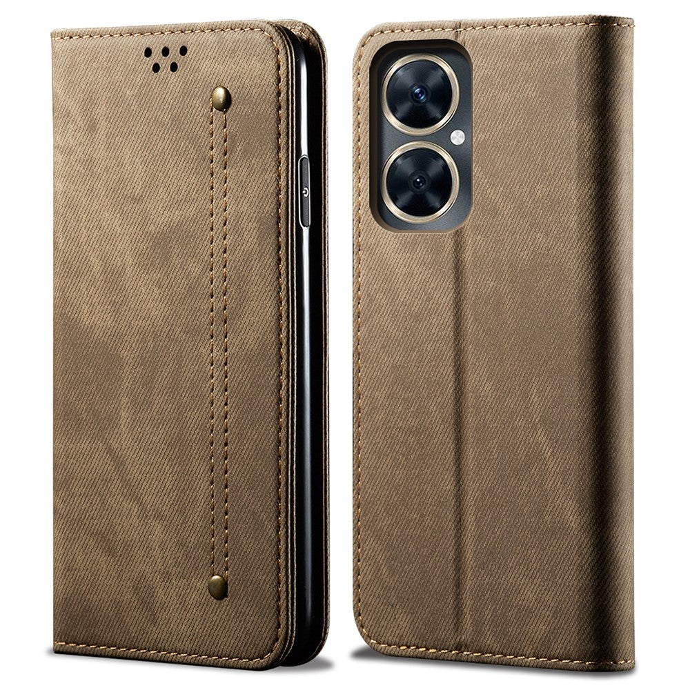 PU-lædercover til Huawei nova 11i / Maimang 20 / Enjoy 60 Pro, med stativ og tegnebog, jeanstekstur