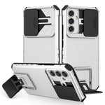For Samsung Galaxy A34 5G Kickstand Phone Case PC + TPU Phone Protector with Slide Camera Cover