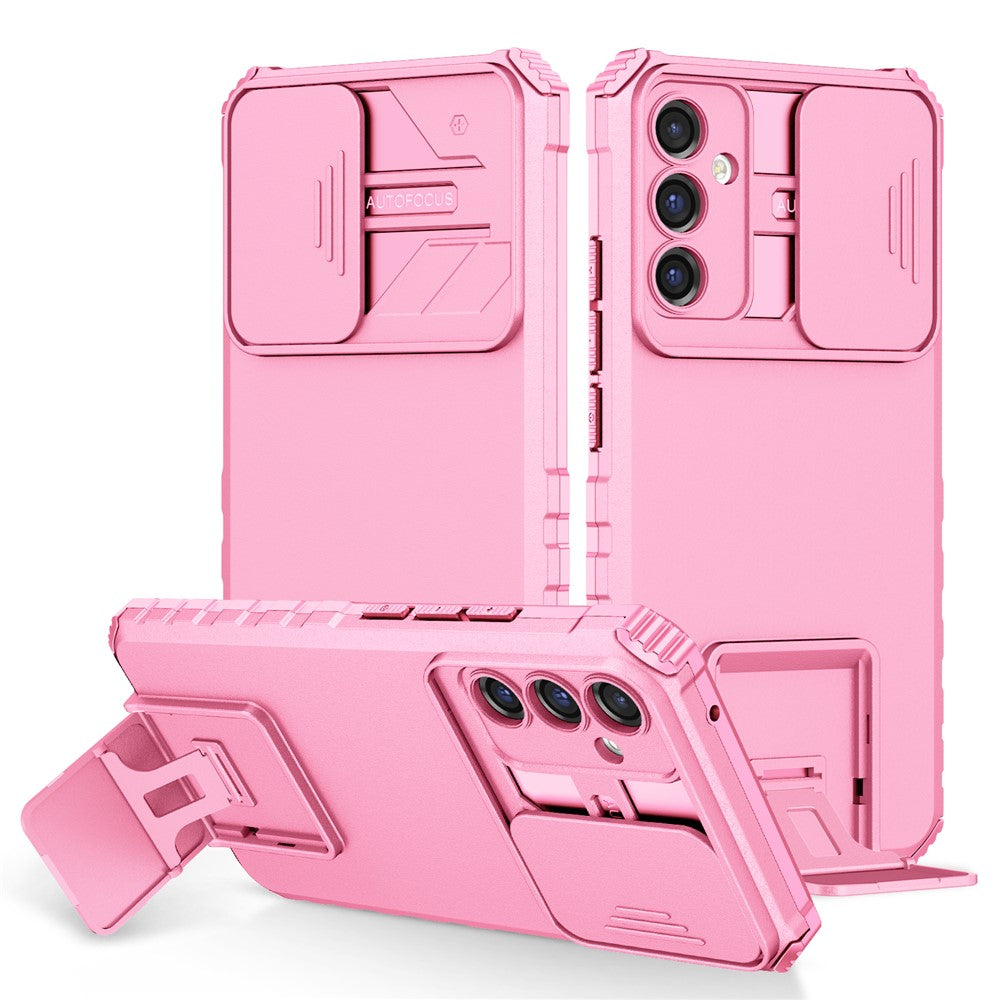 For Samsung Galaxy A34 5G Kickstand Phone Case PC + TPU Phone Protector with Slide Camera Cover