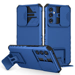 For Samsung Galaxy A34 5G Kickstand Phone Case PC + TPU Phone Protector with Slide Camera Cover