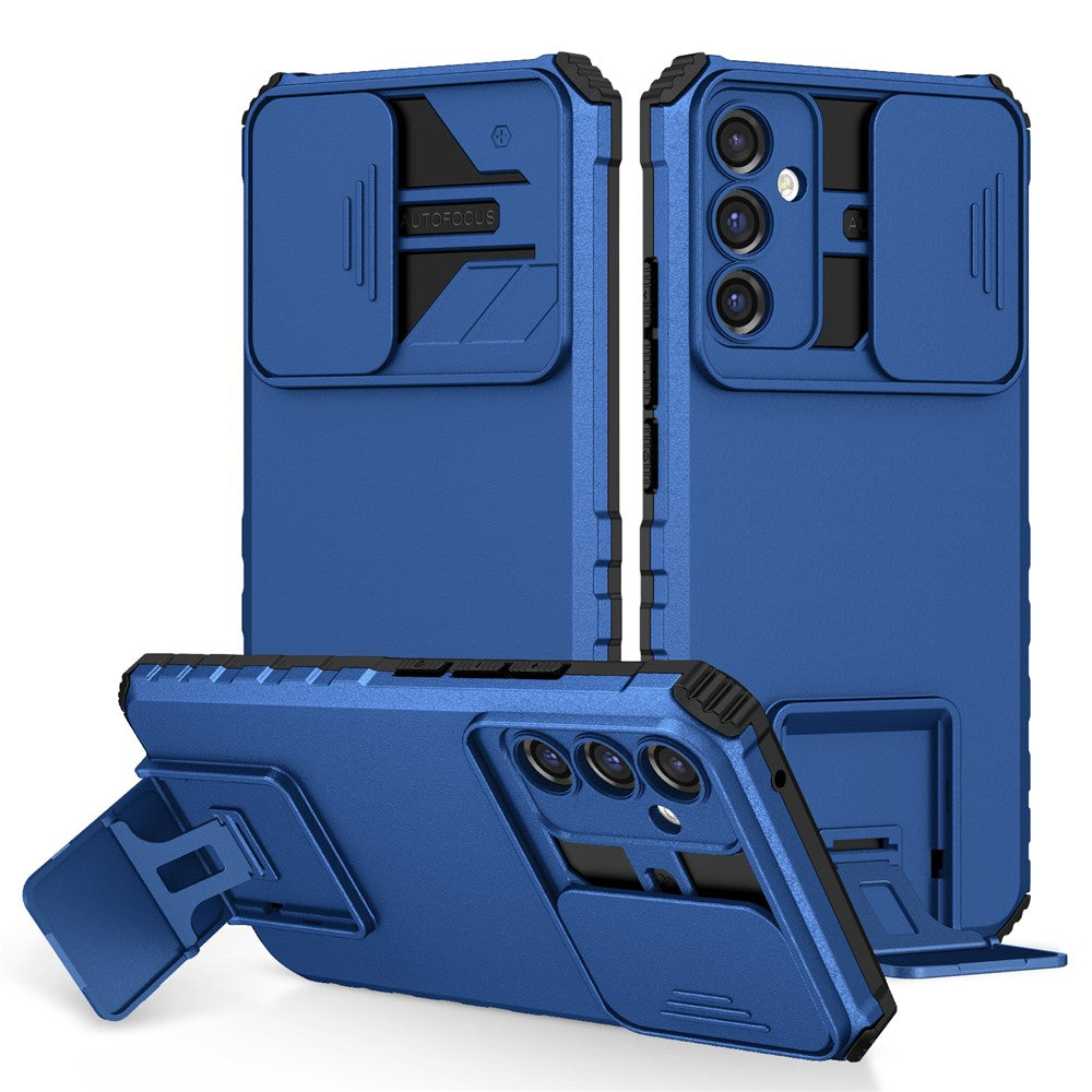 For Samsung Galaxy A34 5G Kickstand Phone Case PC + TPU Phone Protector with Slide Camera Cover