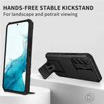 For Samsung Galaxy A54 5G Kickstand Case Anti-scratch PC + TPU Phone Protector with Slide Camera Cover
