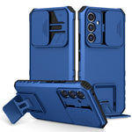 For Samsung Galaxy A54 5G Kickstand Case Anti-scratch PC + TPU Phone Protector with Slide Camera Cover