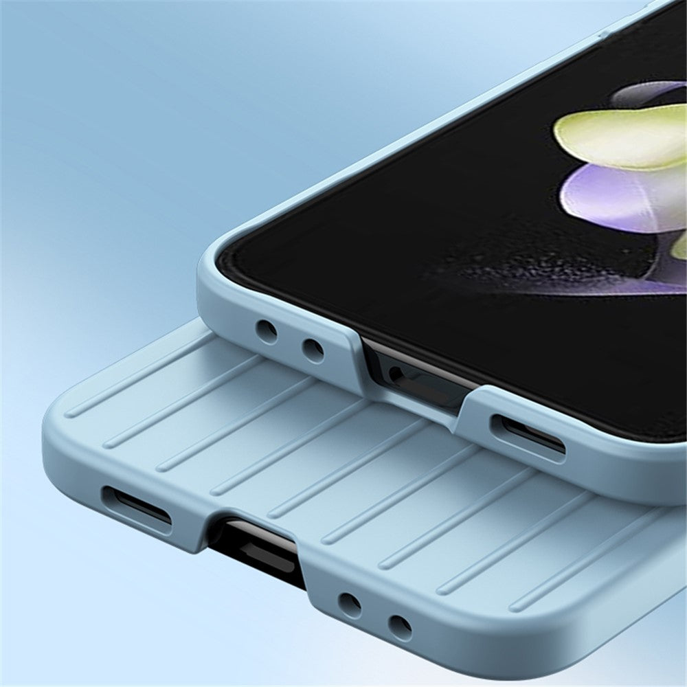 Til Samsung Galaxy Z Flip5 5G Stødsikkert Cover Stribet Design Telefoncover Anti-Fald Hårdt PC Cover