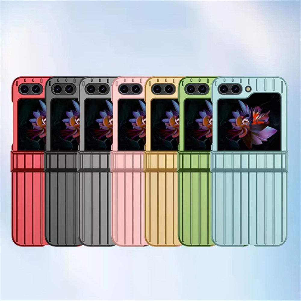Til Samsung Galaxy Z Flip5 5G Stødsikkert Cover Stribet Design Telefoncover Anti-Fald Hårdt PC Cover