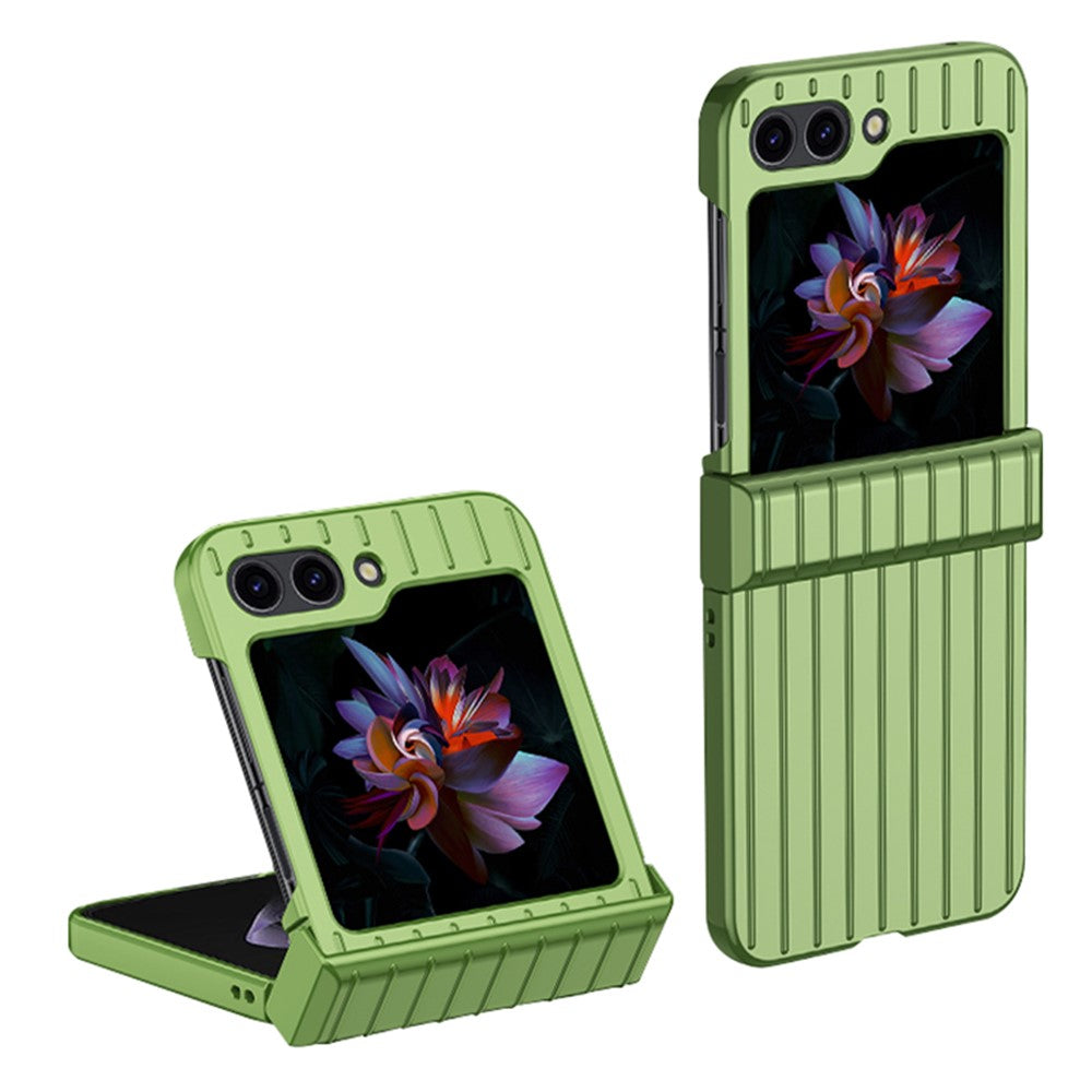 Til Samsung Galaxy Z Flip5 5G Stødsikkert Cover Stribet Design Telefoncover Anti-Fald Hårdt PC Cover