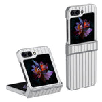 Til Samsung Galaxy Z Flip5 5G Stødsikkert Cover Stribet Design Telefoncover Anti-Fald Hårdt PC Cover