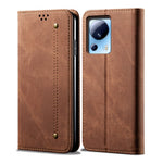 For Xiaomi 13 Lite / Civi 2 5G Wallet PU Leather Phone Cover Jeans Cloth Texture Phone Stand Case