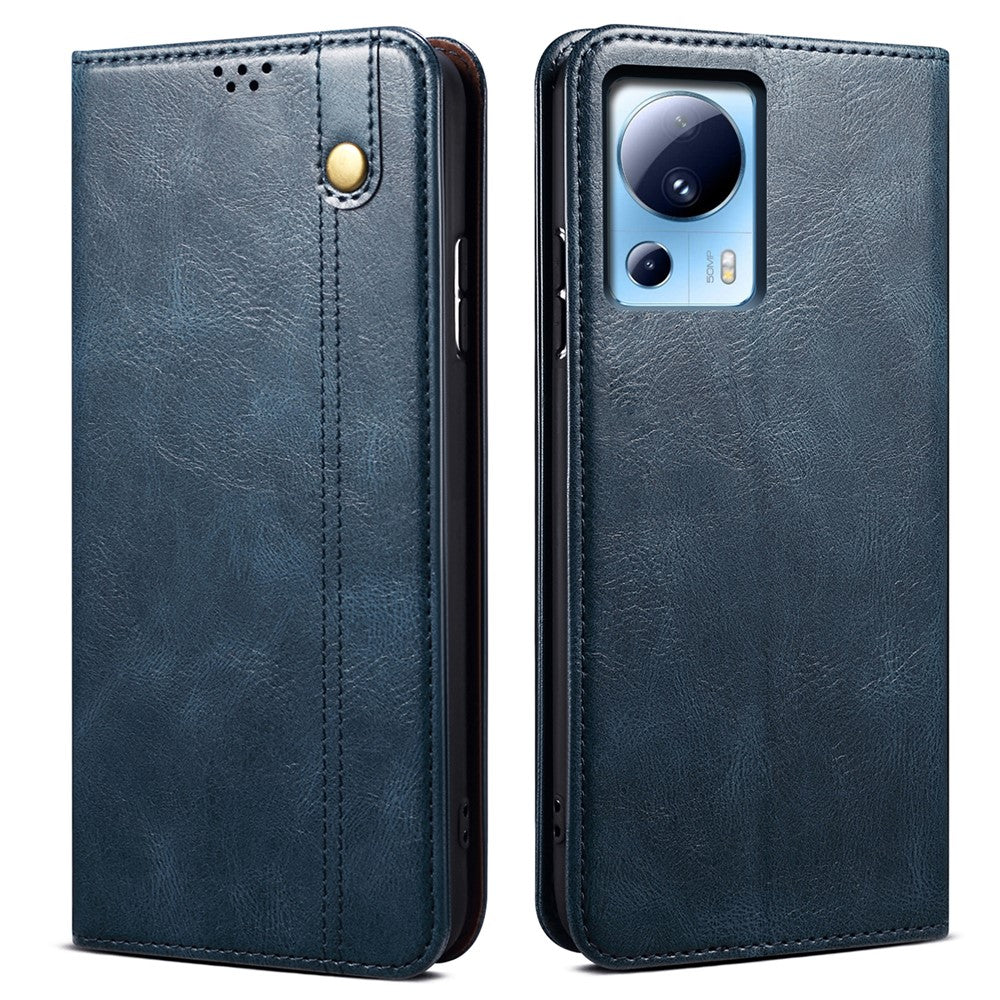 For Xiaomi 13 Lite / Civi 2 5G PU Leather Phone Wallet Case Waxy Crazy Horse Texture Stand Cover