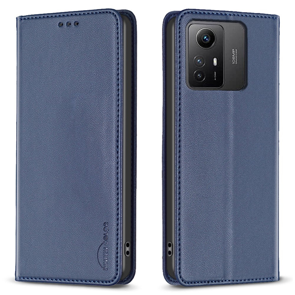 BINFEN COLOR BF18 Skyddsskal till Xiaomi Redmi Note 12S 4G mobilskal Läderfodral med Korthållare