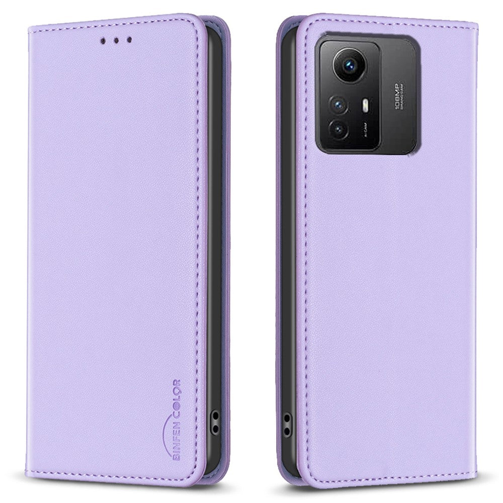 BINFEN COLOR BF18 Skyddsskal till Xiaomi Redmi Note 12S 4G mobilskal Läderfodral med Korthållare