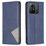 For Xiaomi Redmi Note 12S 4G Splicing Style Phone Case Imprinted Line Stand Card Holder Leather Cover