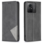For Xiaomi Redmi Note 12S 4G Splicing Style Phone Case Imprinted Line Stand Card Holder Leather Cover