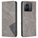 For Xiaomi Redmi Note 12S 4G Splicing Style Phone Case Imprinted Line Stand Card Holder Leather Cover