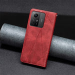 For Xiaomi Redmi Note 12S 4G Splicing Style Phone Case Imprinted Line Stand Card Holder Leather Cover