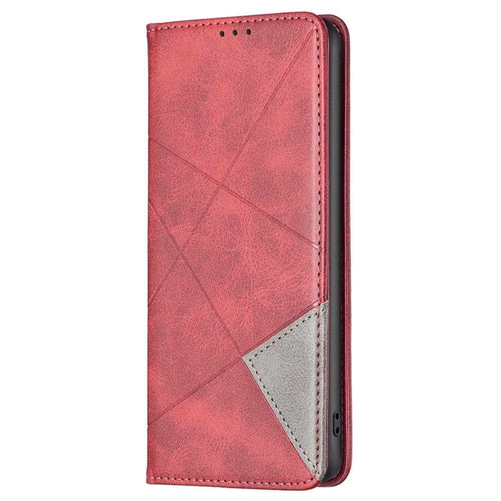 For Xiaomi Redmi Note 12S 4G Splicing Style Phone Case Imprinted Line Stand Card Holder Leather Cover