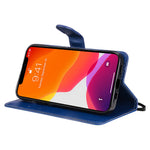 Til iPhone 15 Cover Ensfarvet Læder Mobilcover Pung Stand med Rem