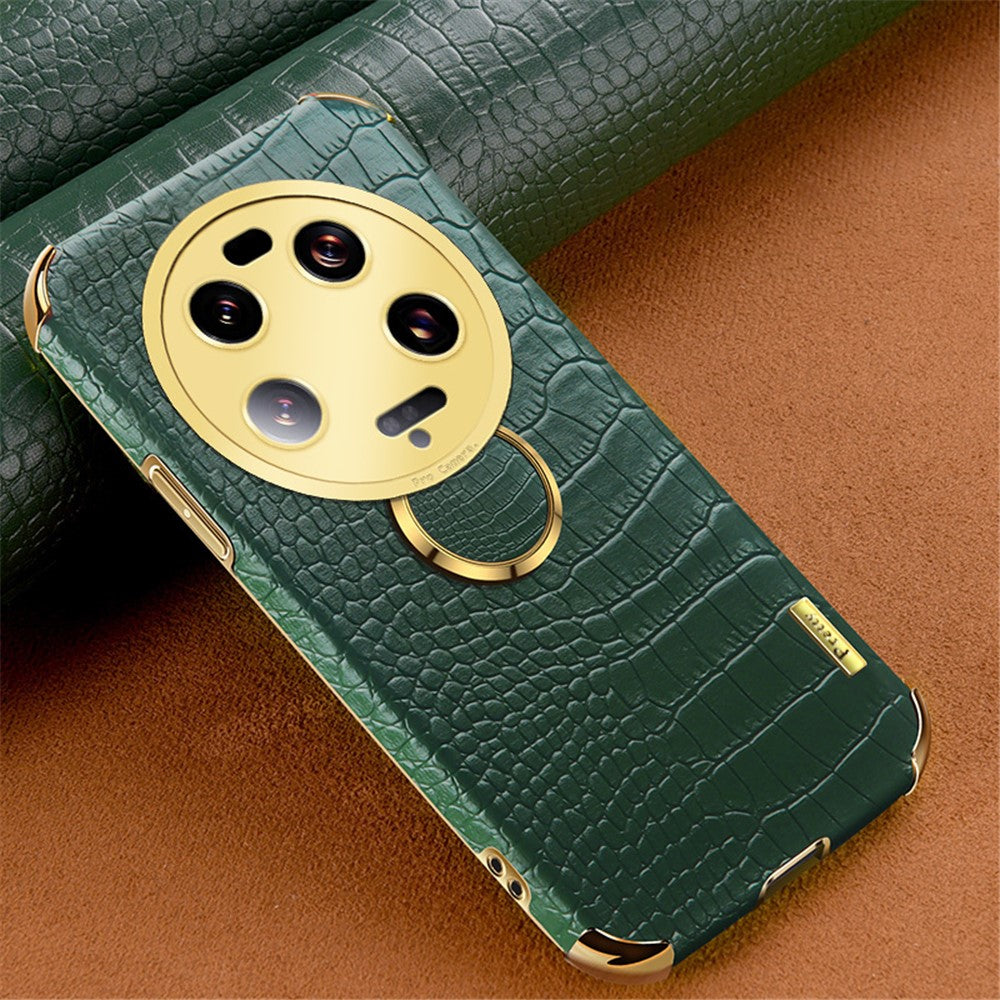 For Xiaomi 13 Ultra Leather Coated TPU Phone Case 6D Electroplating Back Cover with Kickstand