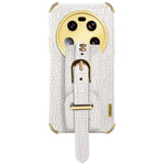 For Xiaomi 13 Ultra Electroplating Phone Case PU Leather Coated TPU Cover with Wristband Kickstand