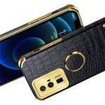 Xiaomi Poco F5 Pro 5G / Redmi K60 5G / K60 Pro 5G Ringstativ mobilskal Krokodilstruktur Läderbelagt TPU Baksida