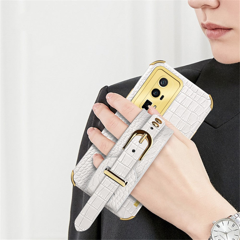 Xiaomi Redmi K60 5G / K60 Pro 5G / Poco F5 Pro 5G-armbåndsstativetui i galvaniseret PU-læder + TPU-mobilcover