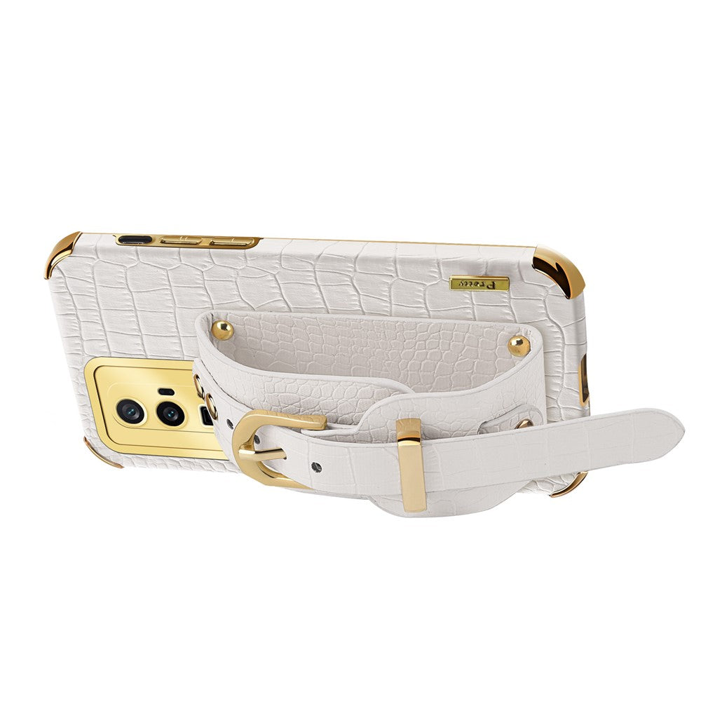 Xiaomi Redmi K60 5G / K60 Pro 5G / Poco F5 Pro 5G-armbåndsstativetui i galvaniseret PU-læder + TPU-mobilcover