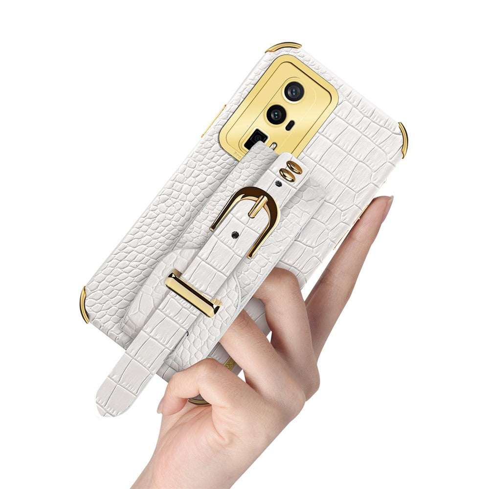 Xiaomi Redmi K60 5G / K60 Pro 5G / Poco F5 Pro 5G-armbåndsstativetui i galvaniseret PU-læder + TPU-mobilcover