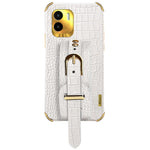 For Xiaomi Redmi A1 4G / A2 4G Wristband Kickstand PU Leather Coated TPU Case Electroplating Phone Cover