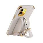 For Xiaomi Redmi A1 4G / A2 4G Wristband Kickstand PU Leather Coated TPU Case Electroplating Phone Cover
