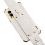 For Xiaomi Redmi A1 4G / A2 4G Wristband Kickstand PU Leather Coated TPU Case Electroplating Phone Cover
