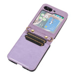 Til Samsung Galaxy Z Flip5 5G PU Læder PC Telefoncover Anti-fald Beskyttelsescover med Skulderrem