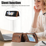 For Samsung Galaxy Z Flip5 5G RFID Blocking Card Bag Case PU Leather+PC Phone Cover with Kickstand
