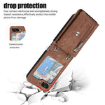 For Samsung Galaxy Z Flip5 5G RFID Blocking Card Bag Case PU Leather+PC Phone Cover with Kickstand